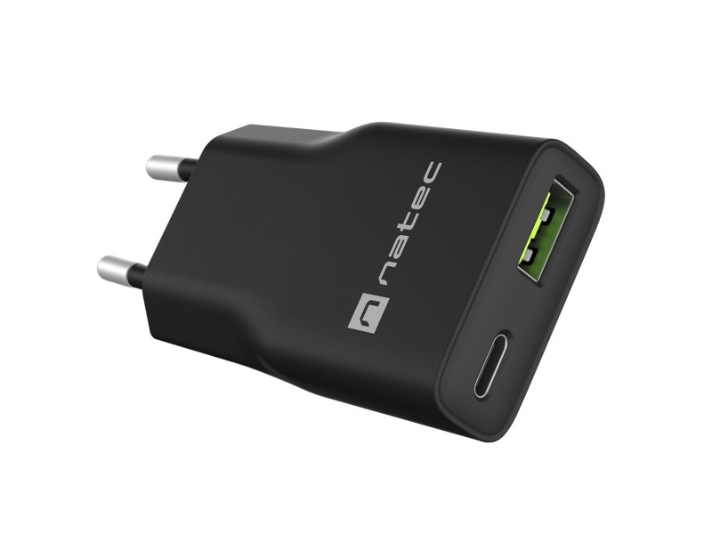 Univerzální USB nabíječka Natec RIBERA GaN SLIM, 20 W, 1X USB-A + 1X USB-C, Černá - obrázek č. 8