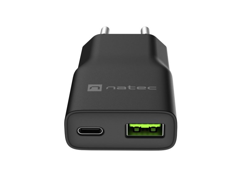 Univerzální USB nabíječka Natec RIBERA GaN SLIM, 20 W, 1X USB-A + 1X USB-C, Černá - obrázek č. 7