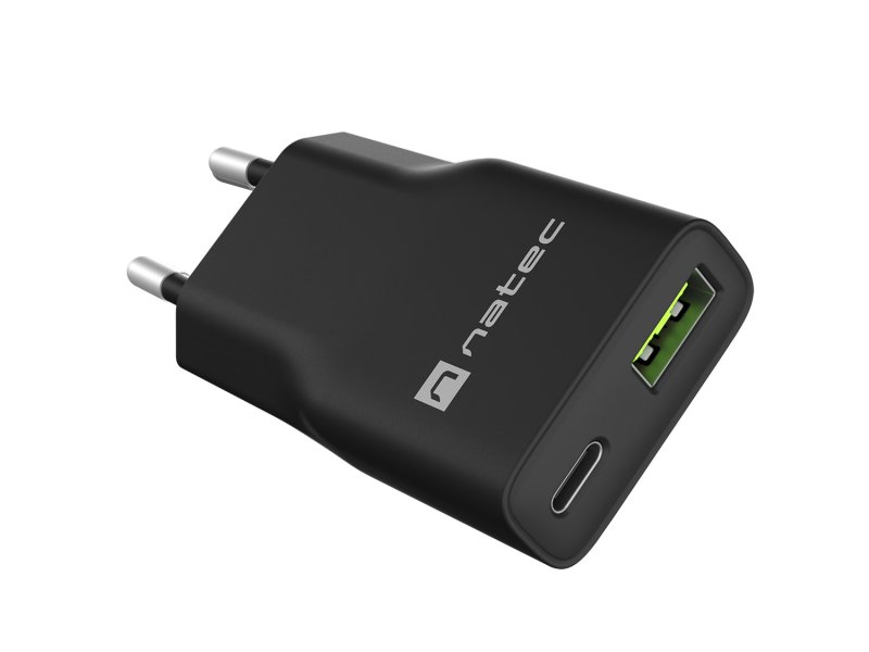 Univerzální USB nabíječka Natec RIBERA GaN SLIM, 20 W, 1X USB-A + 1X USB-C, Černá - obrázek č. 9