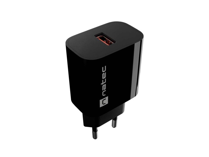 Universální nabíječka Natec RIBERA 18W, 1X USB-A,černá - obrázek produktu