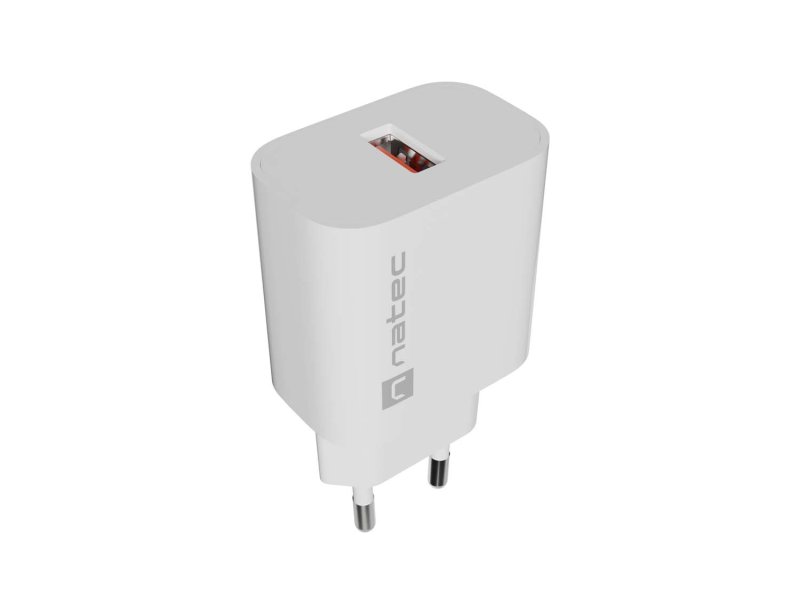 Universální nabíječka Natec RIBERA 18W, 1X USB-A, bílá - obrázek produktu