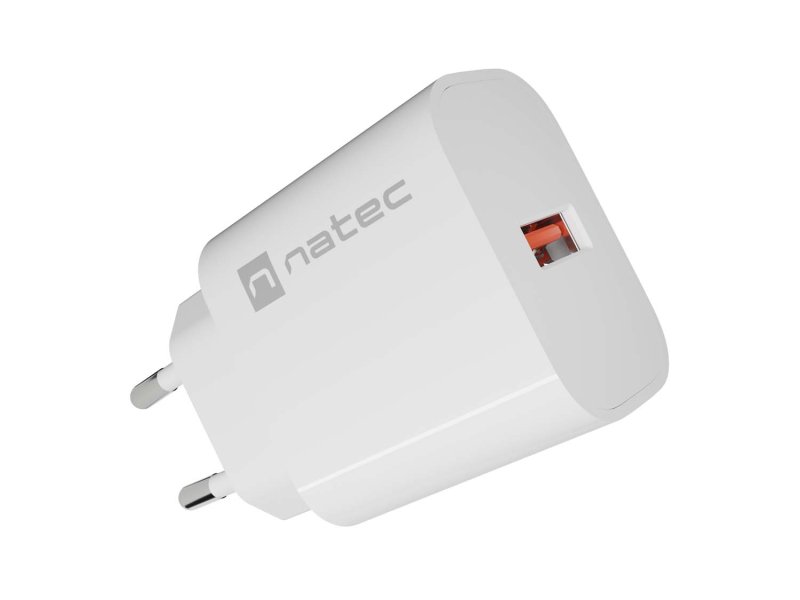 Universální nabíječka Natec RIBERA 18W, 1X USB-A, bílá - obrázek č. 2