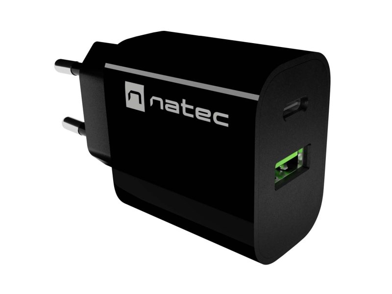Univerzální nabíječka Natec RIBERA 20 W, 1X USB-A + 1X USB-C, černá - obrázek č. 5
