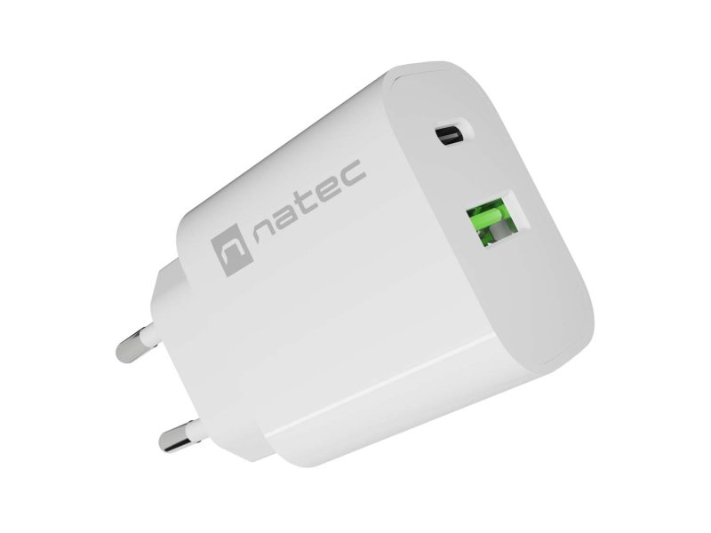 Univerzální nabíječka Natec RIBERA 20 W 1X USB-A + 1X USB-C, bílá - obrázek č. 2