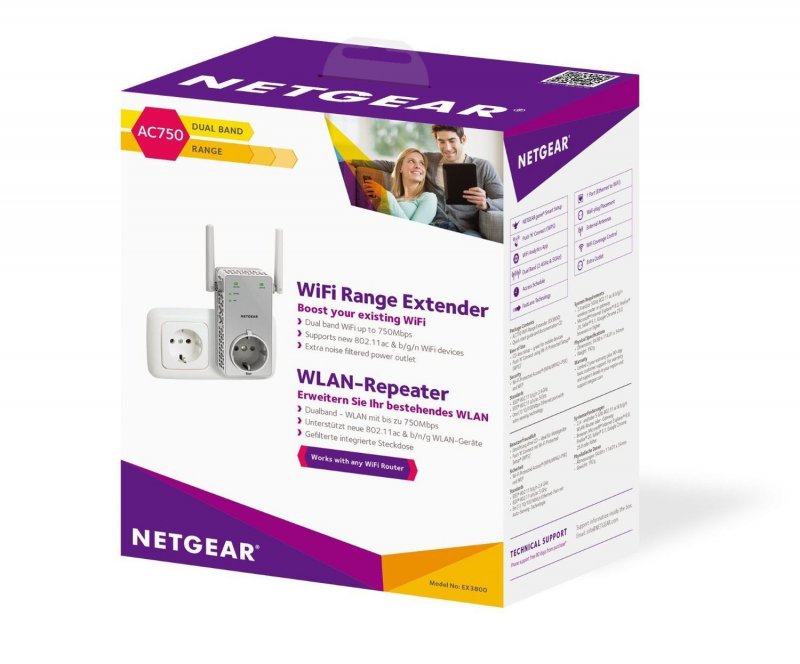 NETGEAR AC750 WiFi Range Extender, EX3800 - obrázek č. 4