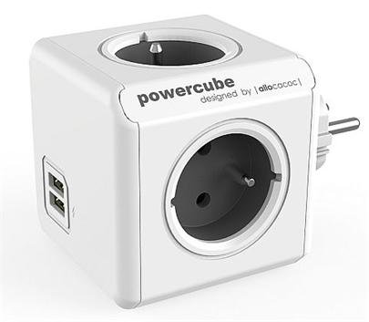 Zásuvka PowerCube ORIGINAL USB, Grey, 4 rozbočka, 2x USB - obrázek produktu