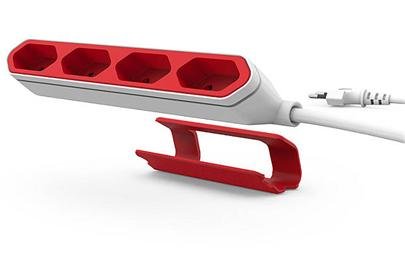 Zásuvka prodluž. PowerCube POWERBAR 1,5m Red - obrázek produktu