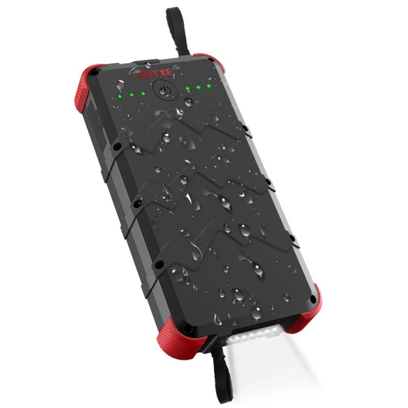 OUTXE Rugged IP67 Voděodolný Solární Wireless PowerBank 20000mAh Black/ Red - obrázek produktu