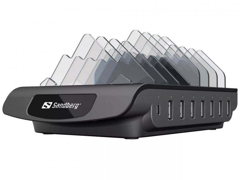 Sandberg nabíječka Multi USB Charging Station, 1x USB-C PD 30W,  7x USB-A, černá - obrázek č. 1