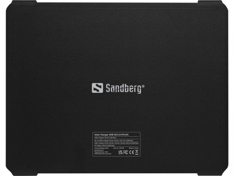 Sandberg solární panel - nabíječka, výkon 60W, QC3.0+PD+DC,černá - obrázek č. 3