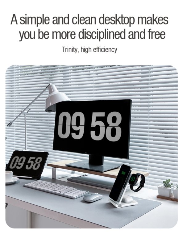 Nillkin PowerTrio 3v1 Bezdrátová Nabíječka MagSafe pro Apple Watch White (MFI) - obrázek č. 5