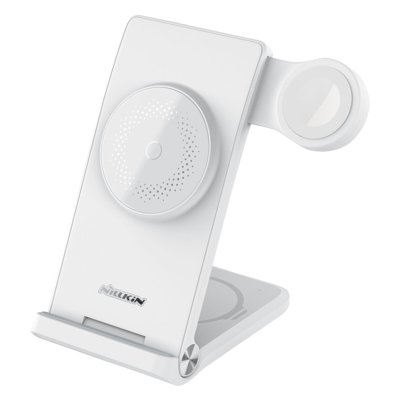 Nillkin PowerTrio 3v1 Bezdrátová Nabíječka MagSafe pro Apple Watch White (MFI) - obrázek produktu