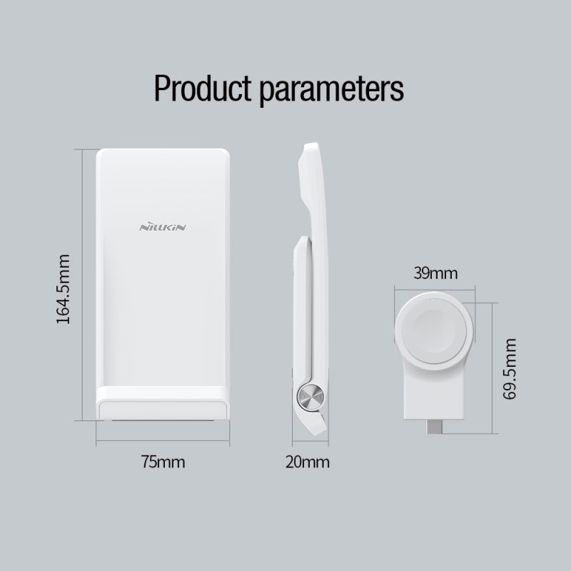 Nillkin PowerTrio 3v1 Bezdrátová Nabíječka pro Apple Watch White (MFI) - obrázek č. 5