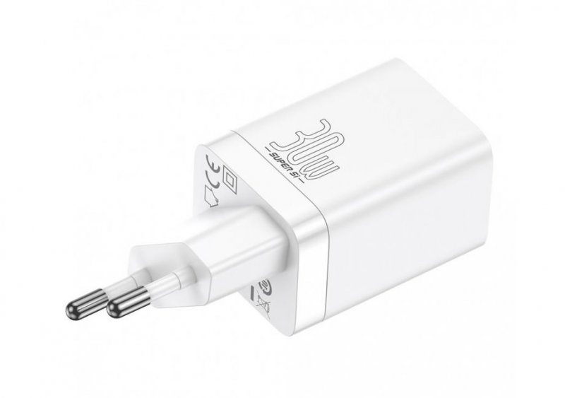 Baseus CCSUPP-E02 Super Si Quick Nabíječka USB + USB-C 30W White - obrázek č. 1
