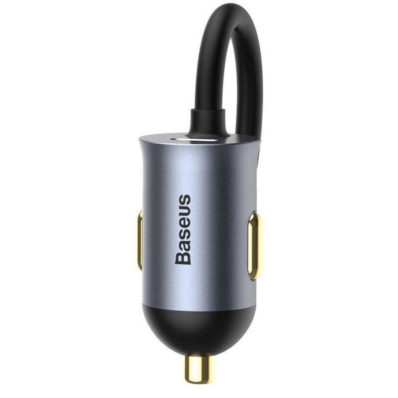 Baseus CCBT-A0G Rychlá Nabíječka do Auta s Prodlužovacím Kabelem 120W 2x USB + 2x USB-C Gray - obrázek č. 4