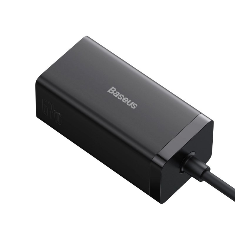 Baseus Nabíječka do sítě GaN5 Pro 2x USB-C/ USB-A/ HDMI 67W kabel 1.5m/ USB-C kabel 1m černá - obrázek č. 3
