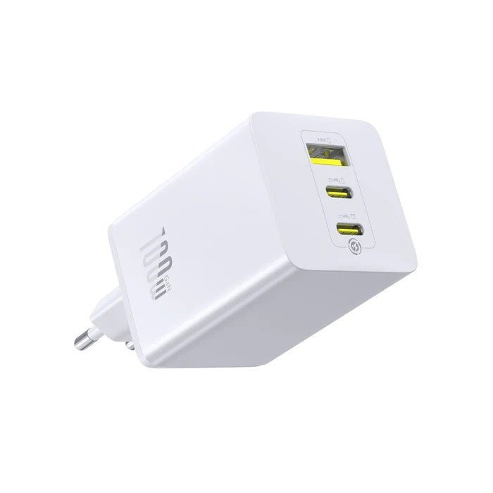 Baseus EnerFill FE11 Fast Nabíječka USB-A + USB-C + USB-C 100W Moon White - obrázek č. 1