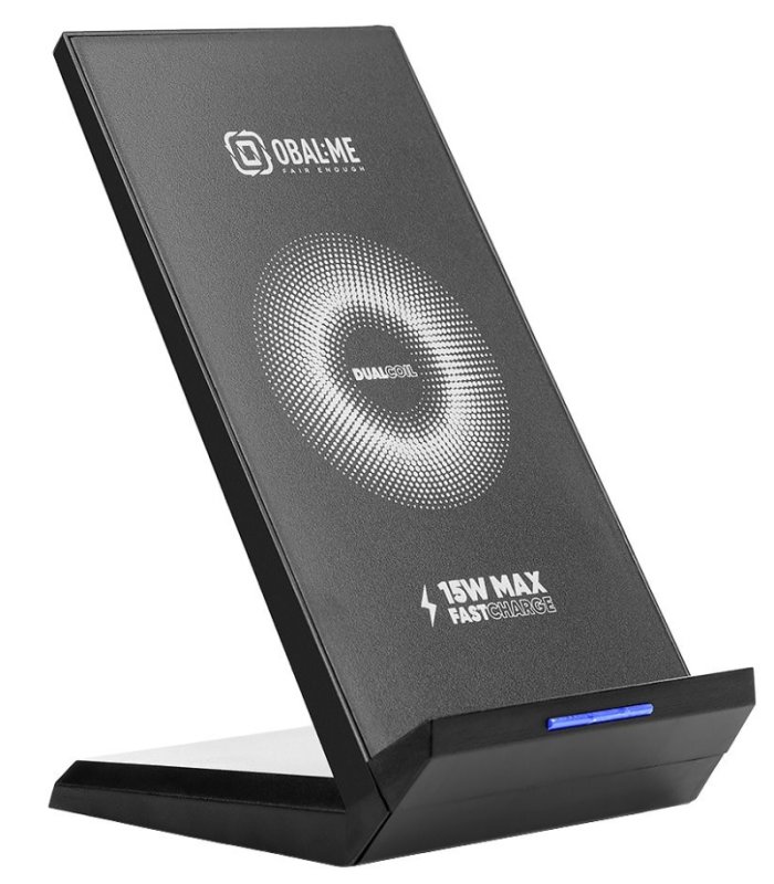 OBAL:ME StandCharger Bezdrátový Nabíjecí Stojánek na Stůl 15W Black - obrázek produktu