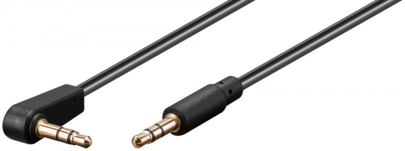 PremiumCord Kabel Jack 3.5mm - 3,5mm konektor 90°  M/ M 0,5m - obrázek produktu