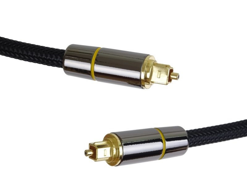 PremiumCord Optický audio kabel Toslink, OD:7mm, Gold-metal design + Nylon 0,5m - obrázek č. 1