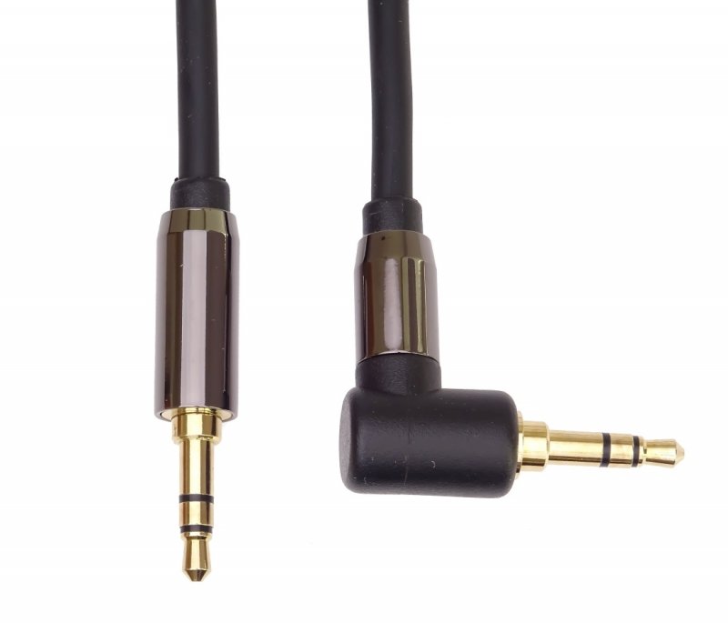PremiumCord HQ stíněný kabel stereo Jack 3.5mm - Jack 3.5mm zahnutý 90° 1,5m - obrázek č. 2