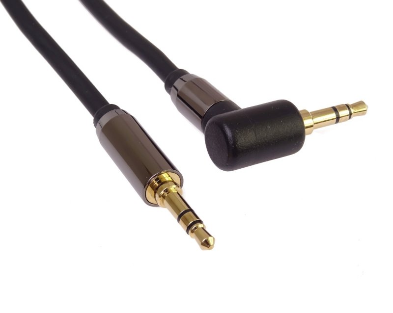 PremiumCord HQ stíněný kabel stereo Jack 3.5mm - Jack 3.5mm zahnutý 90° 1,5m - obrázek č. 3
