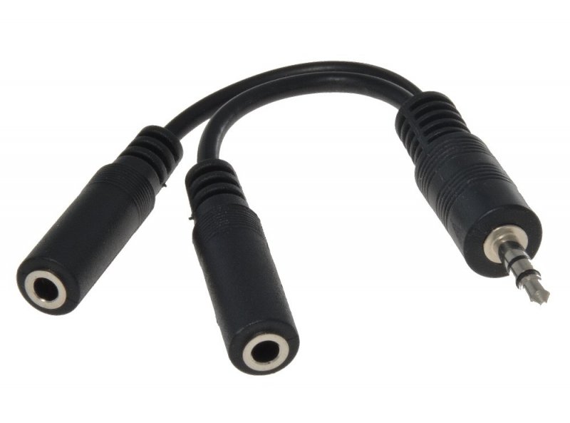 PremiumCord Kabelová rozdvojka 3,5 Jack M - 2xF 10cm - obrázek produktu