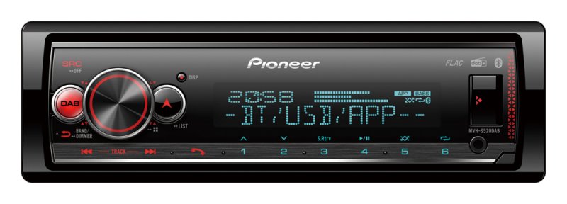 Pioneer MVH-S520DAB USB, Bluetooth, DAB+, měnitelné podsvícení - obrázek produktu