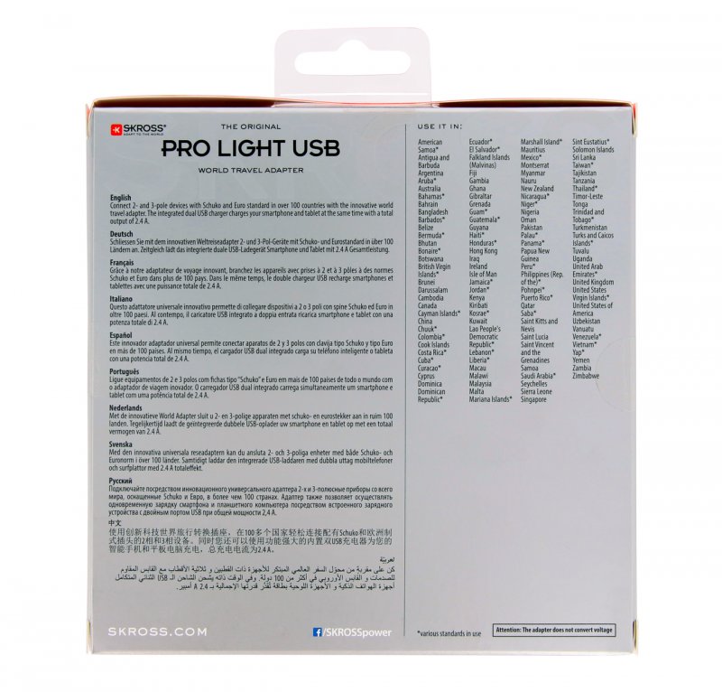 SKROSS PRO Light USB cestovní adaptér EU do světa - obrázek č. 6