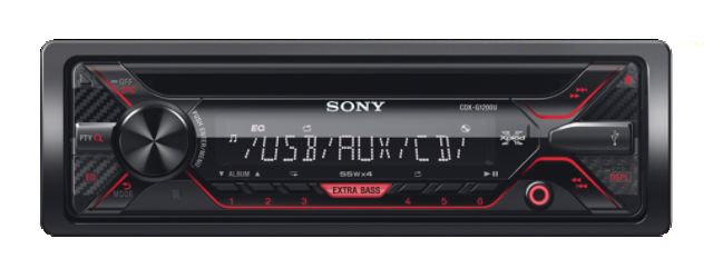 Sony autorádio CDX-G1200U CD/ MP3,USB/ AUX, červená - obrázek produktu