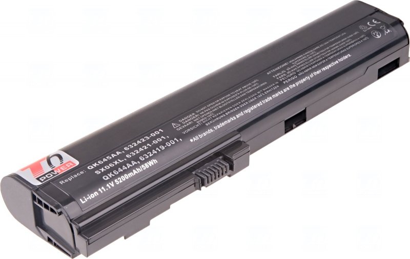 Baterie T6 power HP EliteBook 2560p, 2570p, 6cell, 5200mAh - obrázek produktu