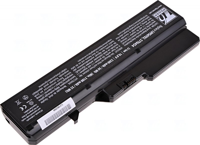 Baterie T6 Power Lenovo IdeaPad G460, G465, G470, G475, G560, G565, G570, G575, 5200mAh, 56Wh, 6cell - obrázek produktu