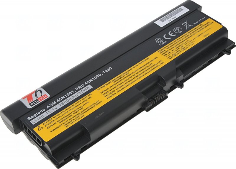Baterie T6 Power Lenovo ThinkPad T430, T430i, T530, T530i, L430, L530, W530, 7800mAh, 87Wh, 9cell - obrázek produktu