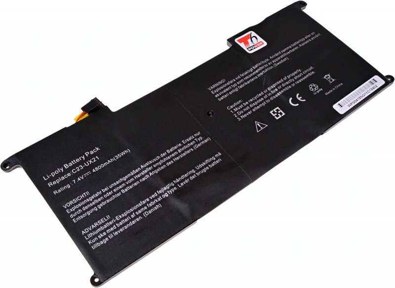 Baterie T6 power Asus Zenbook UX21A, UX21E, Li-pol, 2cell, 4800mAh - obrázek produktu