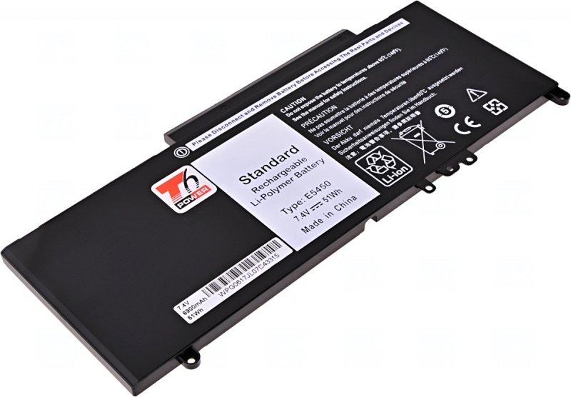 Baterie T6 Power Dell Latitude E5450, E5550, E5250, 3150, 3160, 6900mAh, 51Wh, 4cell, Li-pol - obrázek produktu