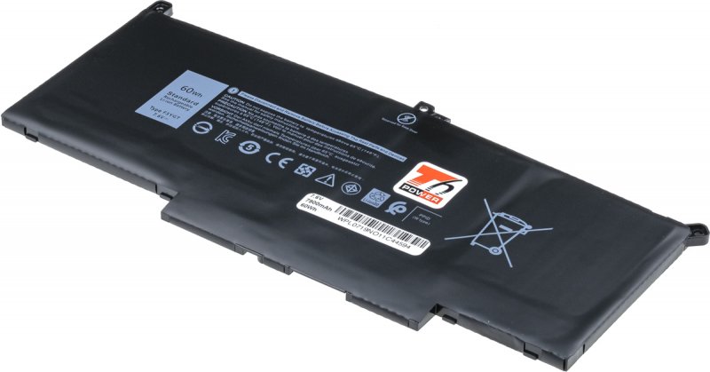 Baterie T6 Power Dell Latitude 7280, 7290, 7380, 7390, 7480, 7490, 7500mAh, 57Wh, 4cell, Li-pol - obrázek produktu