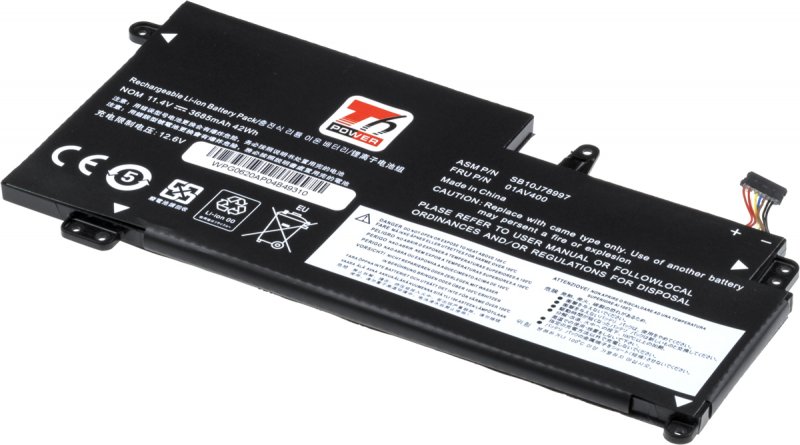 Baterie T6 Power Lenovo ThinkPad 13 20GJ/ 20GK, 20GL/ 20GM serie, 3730mAh, 42Wh, 3cell, Li-Pol - obrázek produktu