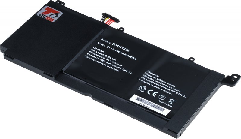 Baterie T6 Power Asus VivoBook S551L, R551L, K551L, V551L serie, 4400mAh, 49Wh, Li-pol, 3cell - obrázek produktu