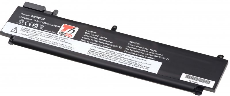 Baterie T6 Power pro Lenovo ThinkPad T460s, T470s, 2200mAh, 25Wh, 3cell, Li-Pol - obrázek produktu