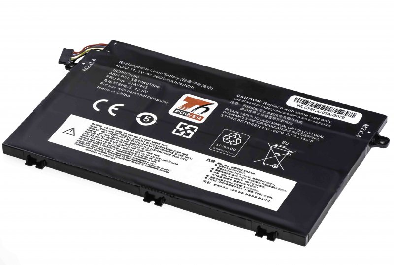 Baterie T6 Power Lenovo ThinkPad E480, E490, E580, E590, E14, E15, 4050mAh, 45Wh, 3cell, Li-pol - obrázek produktu