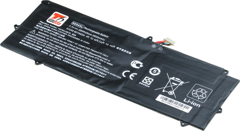 Baterie T6 Power pro HP Pro X2 612 G2, 5400mAh, 41Wh, 2cell, Li-pol - obrázek produktu
