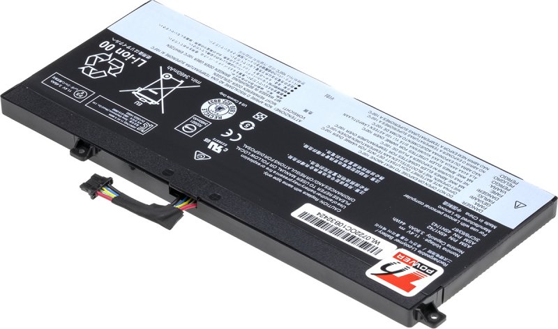 Baterie T6 Power Lenovo ThinkPad T550, T560, W550s, P50s, internal, 3900mAh, 44Wh, 3cell, Li-pol - obrázek č. 1