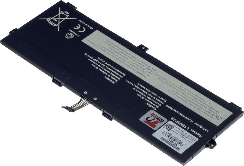Baterie T6 Power pro Lenovo ThinkPad X13 Yoga Gen 1, X390 Yoga, 4340mAh, 50Wh, 3cell, Li-Pol - obrázek č. 1