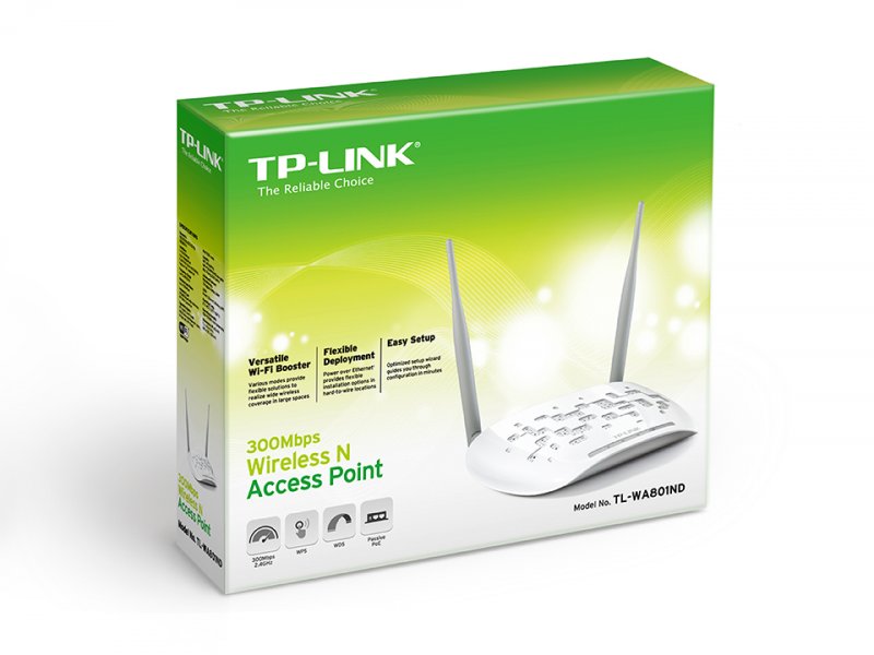 TP-Link TL-WA801ND 300Mbps N AP/ Klient/ Bridge/ Repeater, pasivní PoE, 2x5dBi odnímatelná anténa - obrázek č. 3