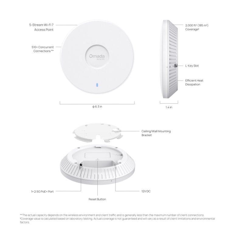 TP-Link EAP727 BE5000 Wi-Fi 7 Access Point - obrázek č. 5