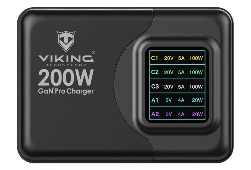 Viking USB GaN charger 200W PD PRO - obrázek produktu