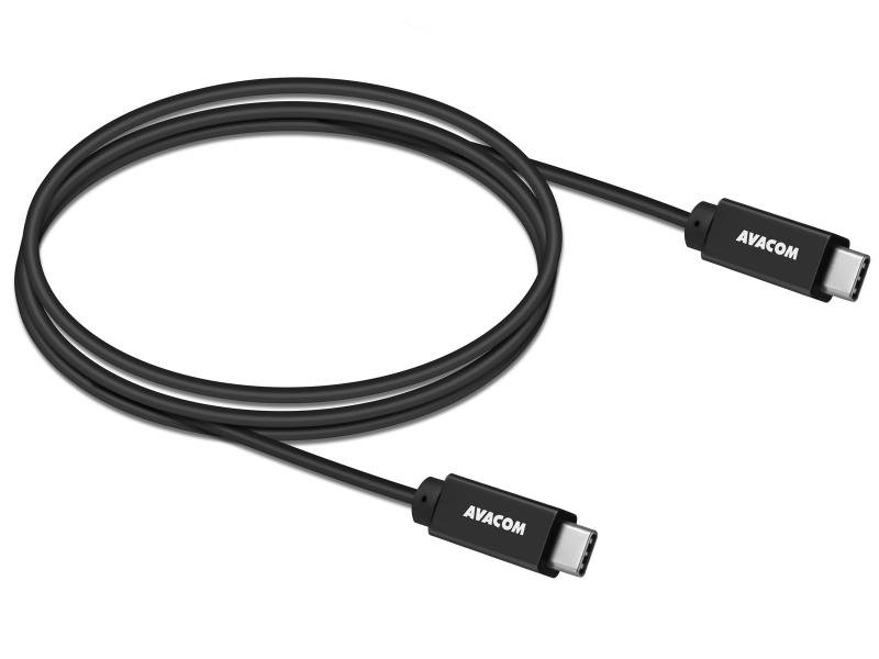 Datový a nabíjecí kabel USB Type-C - USB Type-C, 100cm, 60W E-Mark, černý - obrázek č. 1