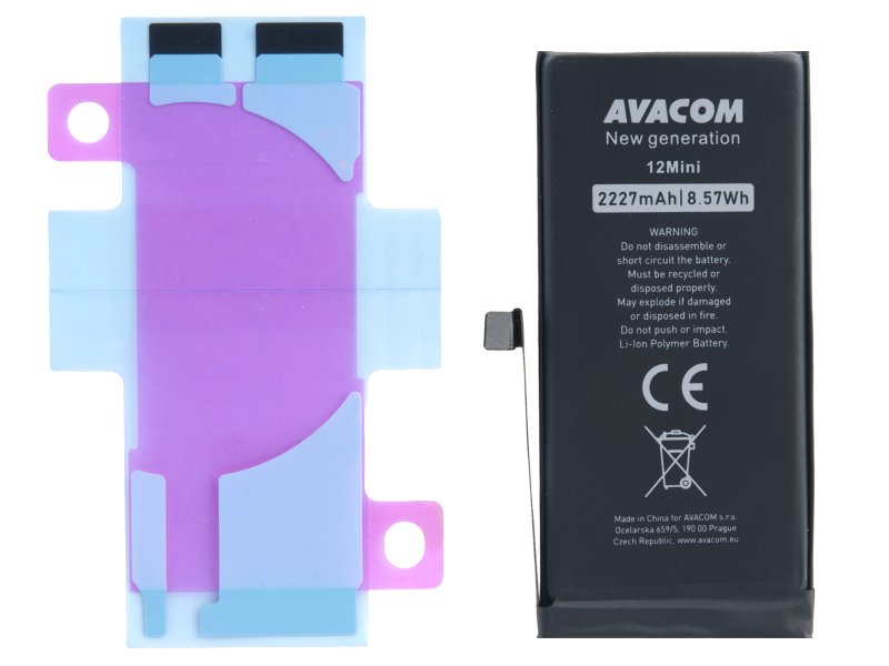 Baterie pro Apple iPhone 12 mini, Li-Ion 3,85V 2227mAh (náhrada A2471) AV - obrázek produktu