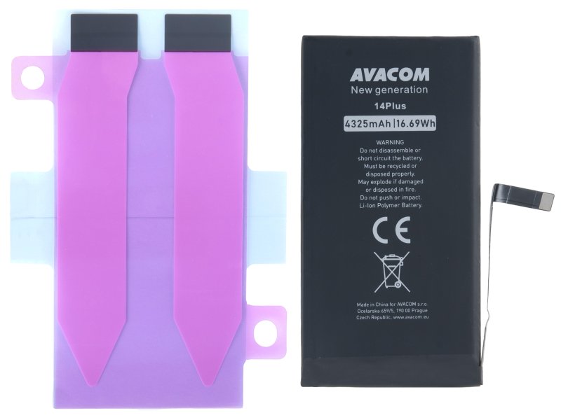 Baterie pro Apple iPhone 14 Plus, Li-Ion 3,86V 4325mAh (náhrada A2850) AV - obrázek produktu