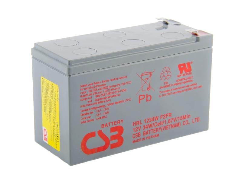 CSB 12V 9Ah olověný akumulátor HighRate (8 let) F2 (HRL1234W F2 FR) - obrázek produktu